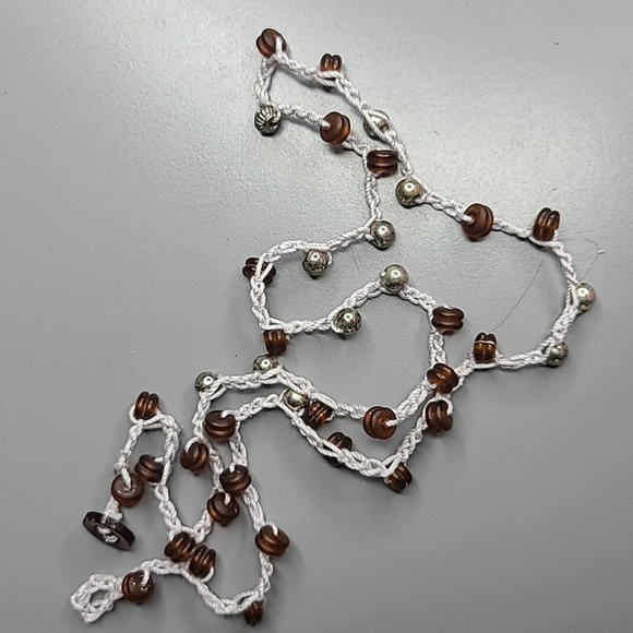 Men's Double Wrap Bracelet Light Gray Silver Brown Beads Handmade Everyday Basic - Picture 5 of 5